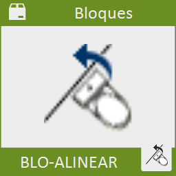 Rota cada inserción de bloque marcada para alinearlas con una línea marcada en el dibujo.