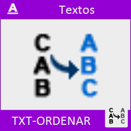 Ordena los textos seleccionados alfabética o numéricamente.