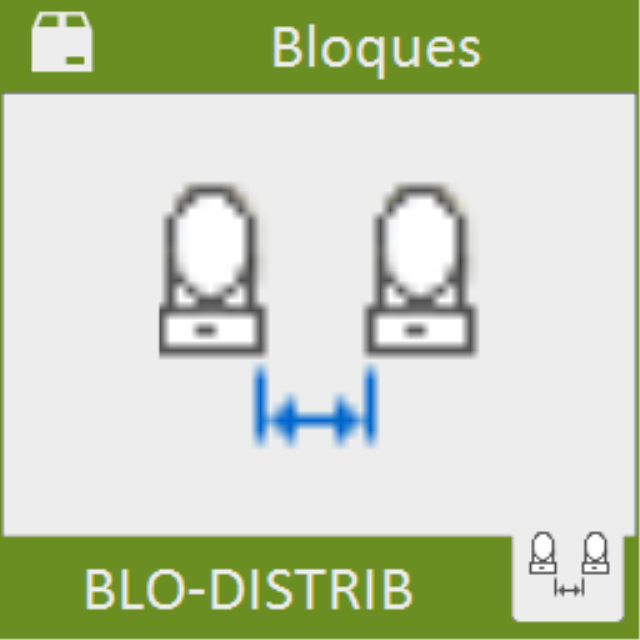 Distribuye unas inserciones de bloque indicando una distancia a dejar entre ellos.