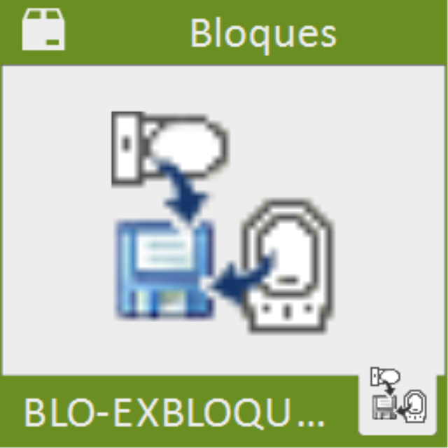 Exporta a DWG cada uno de los bloques contenidos en el dibujo actual.