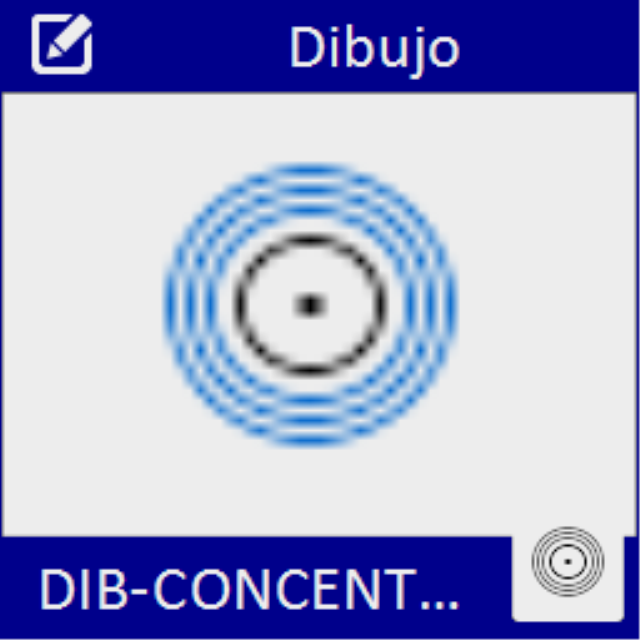 Dibuja círculos concéntricos indicando la distancia entre los mismos.