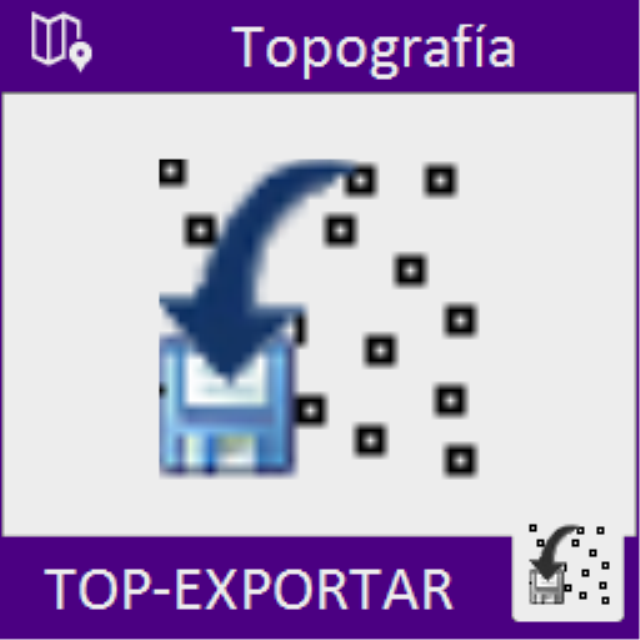 Exporta las coordenadas de los puntos marcados en AutoCAD a un archivo de texto y/o a una tabla en el propio dibujo. Permite identificar los puntos exportados con un identificador, remarcar estos puntos con un recuadro, un circulo, etc.