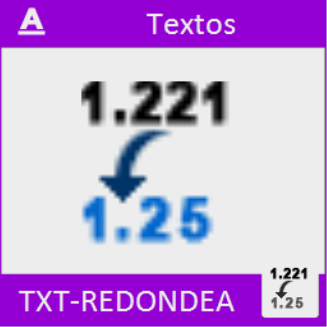 Redondea todos los textos con valor númerico seleccionados en el dibujo.