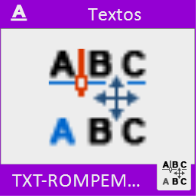 Rompe una entidad de texto por un punto y pudiendo indicar la nueva posición de cada trozo de texto.